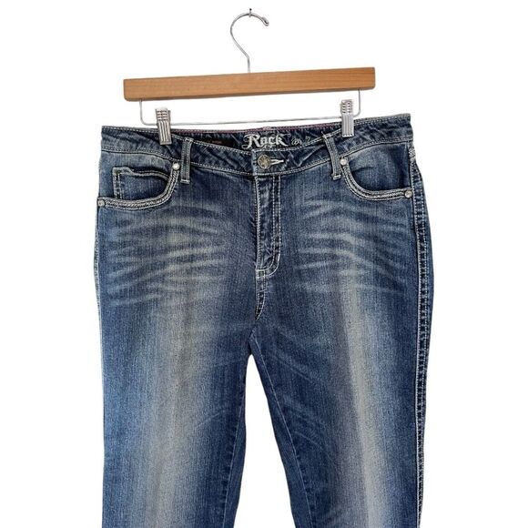 Rock 47 by WRANGLER | Heavy Stitch Western Low Rise Boot Cut Jeans 13/14X34 - Picture 2 of 10